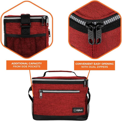opux Insulated Lunch Box Men Women, Lunch Bag for Work School, Leakproof Soft Cooler Tote Adult, Large Lunch Pail Kids Boys Girls, Picnic Beach Food Bag with Shoulder Strap, Purple Floral