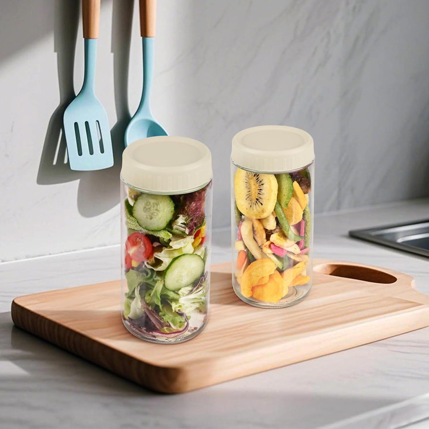 Overnight Oats Containers with Lids, 10oz Wide Mouth Mason Jars with Lids, 9 Pack Glass Jars with Airtight lid for Chia Pudding Yogurt Salad, Meal Prer Oatmeal Jars, Pink