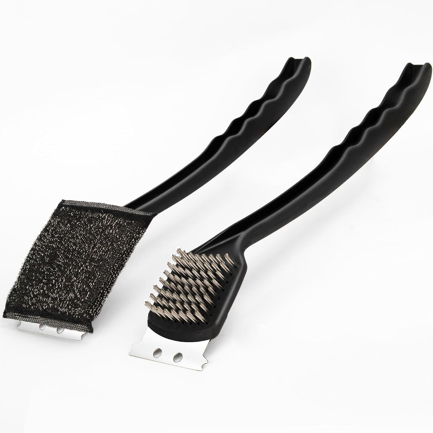 Grill Brush with Scraper Set 2 PCS Stainless Steel Wire Brush with Spatula and Bristle Free Steam Cleaner for BBQ Grill Cleaning Barbeque Grill Brushes