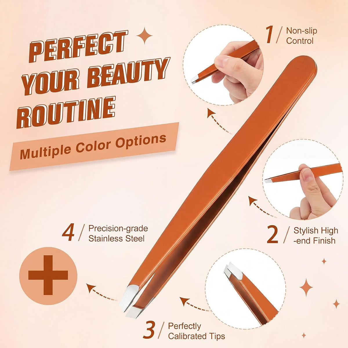 Mudder 12 Pcs Eyebrow Tweezers Set for Facial Hair Stainless Steel Slanted Tip Tweezers in Bulk for Men and Women(Silver)