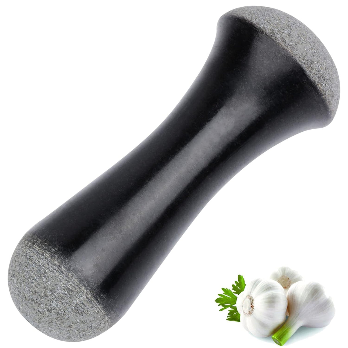 Tianman Marble Replacement Pestle 5.9" Length Polished, Use Pestle on Both Ends (Only Pestle Mortar Not Included) (Grey Marble Polished)