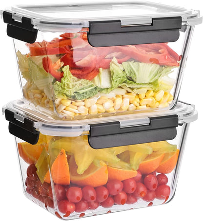 Liuruiyu 8 Pack 36OZ Glass Food Storage Containers with Lids, Meal Prep Containers, Airtight Bento Boxes with Leak Proof Locking for Microwave, Oven, Freezer and Dishwasher, BPA Free