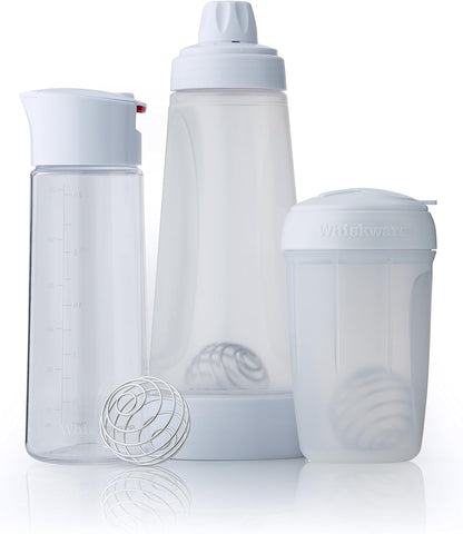Whiskware Pancake Batter Mixer Plastic, Mixes 4 Cups of Batter, White