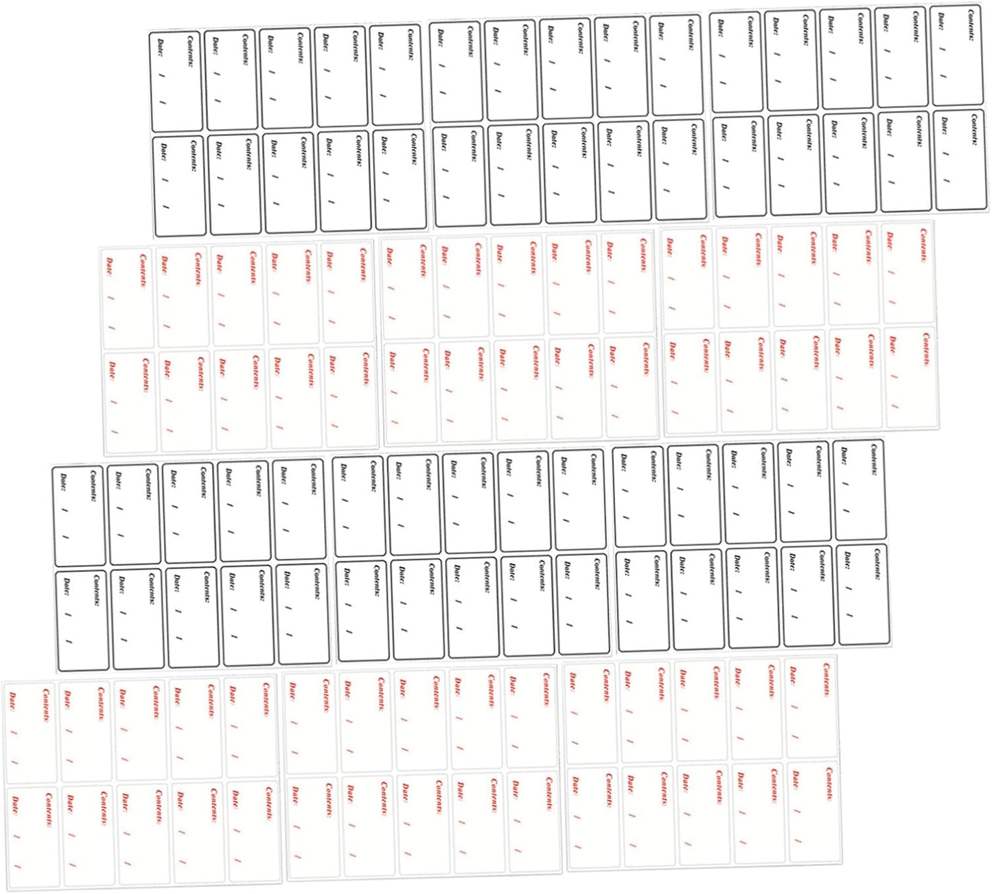 Waterproof Food Label Stickers 400pcs PVC Removable Food Date Labels for Kitchen and Refrigerator Storage Black and Red for Home and Restaurant Use