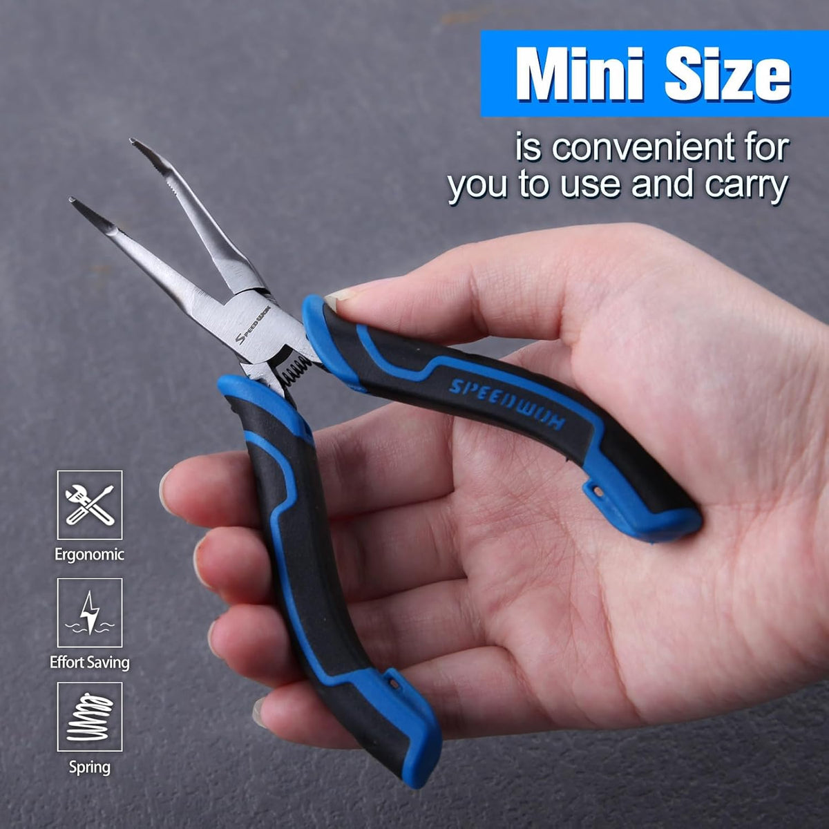 SPEEDWOX Long Reach Bent Needle Nose Pliers With Smooth Jaw Angled Needle Nose Pliers For Jewelry Making Fish Bone Pliers Tweezers Bent Chain Nose Pliers For Wire Bending And Small Object Gripping