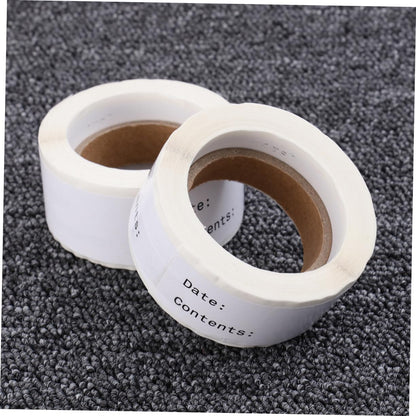 Homoyoyo 2Rolls English Record Date Stickers Kitchen Food Label for Storage and Organization Paper Peel and Stick Without Glue and Fade-Resistant for Freezer Refrigerator and Pantry Use