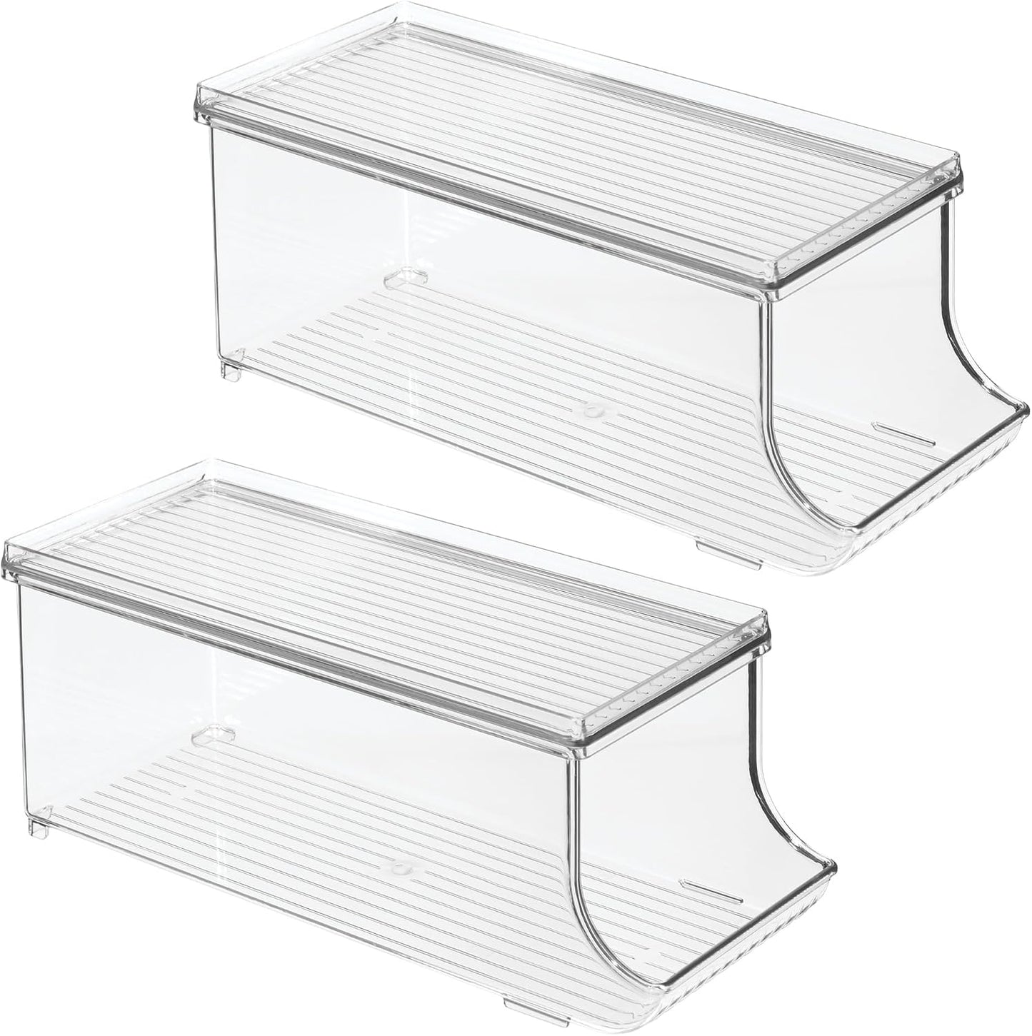 iDesign Soda Can Organizer with Lid for Pantry or Refrigerator - Clear - Made in USA