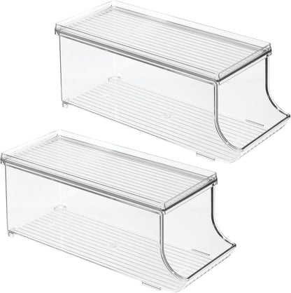 iDesign Soda Can Organizer with Lid for Pantry or Refrigerator - Clear - Made in USA