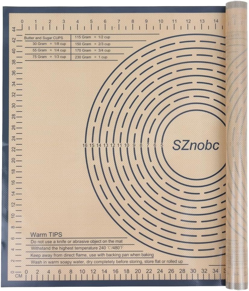 Non-slip Silicone Pastry Mat 36''By 24'' Nonstick Baking Mats Extra Large Counter Mat for Dough Rolling, Pastry, Pie Crust, Fondant, Cookies, Bread, Pasta, Pizza Mat