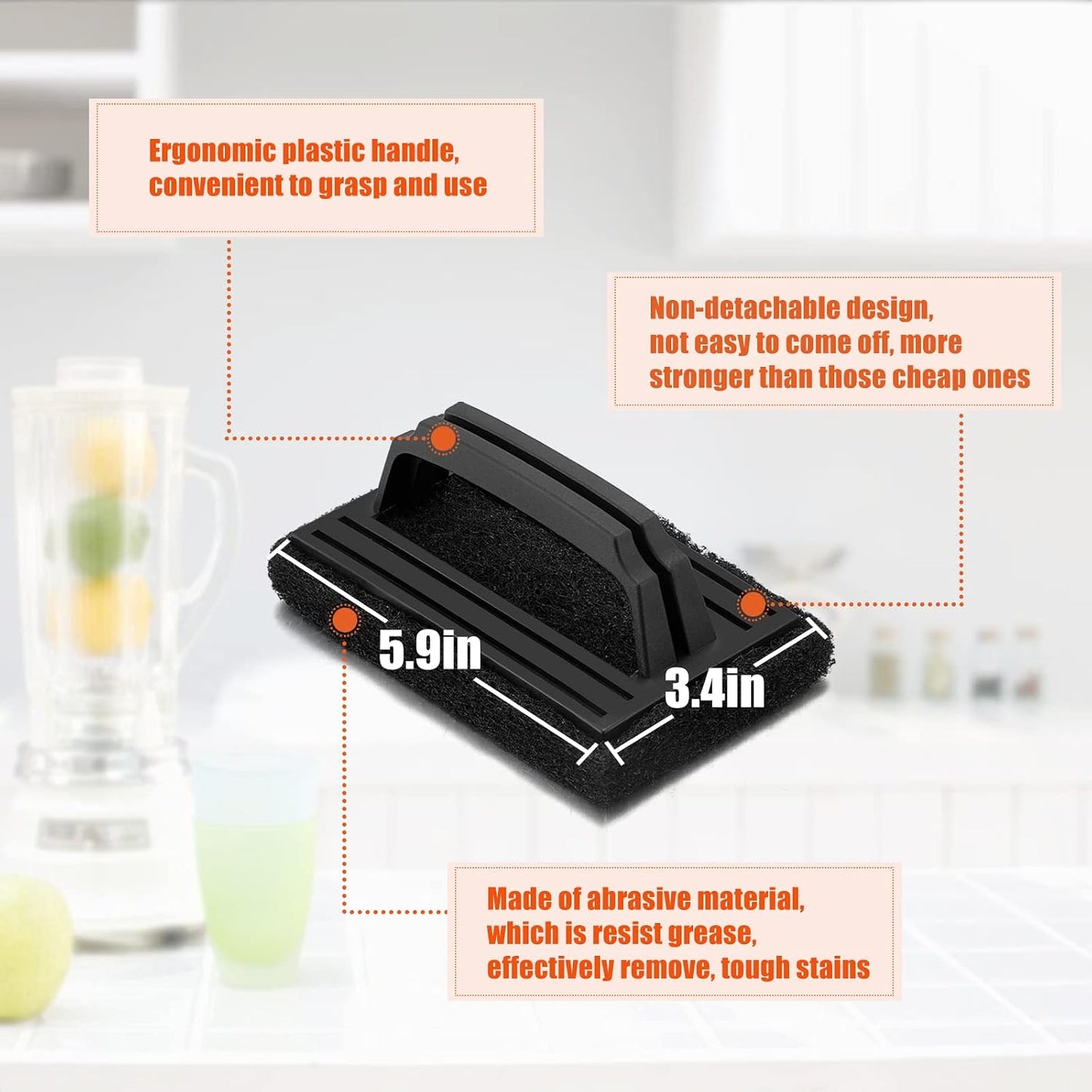HaSteeL Griddle Cleaning Kit, 7PCS Flat Top Grilling Cleaner Tools Set, Metal Dough Scraper, Cleaning Brush with Handle, Scouring Pads for BBQ Cast Iron Kitchen Cookware Stovetops Hot & Cold Surfaces