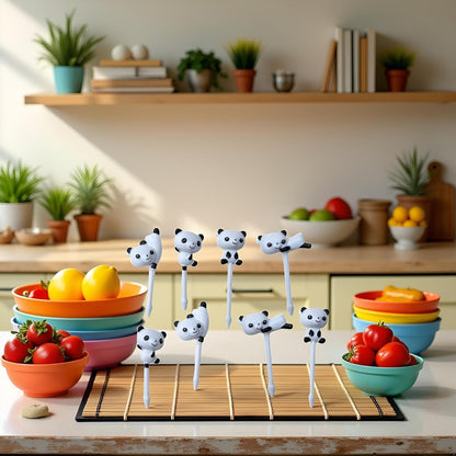 8 Pcs Cute Fun Bento Picks Set, Food Picks for Kids,School Lunch Accessories for Kids, Cute Animal Fruit Toothpicks,Fruit Food Toothpicks, Lunch Bento Box Picks for Toddler Cocktail Picks