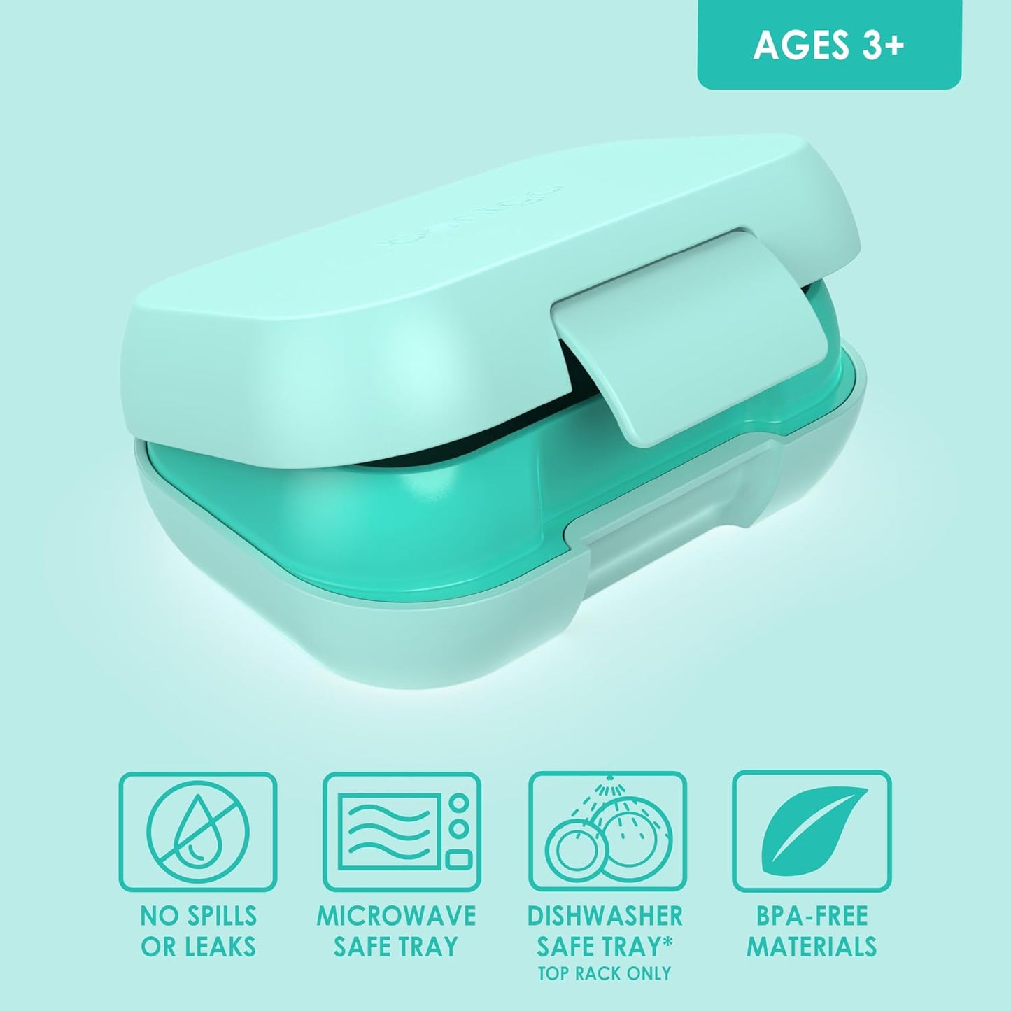 Bentgo Kids Snack - 2 Compartment Leak-Proof Bento Box Container for Snacks and Small Meals, Easy-Open Latch, Dishwasher Safe, BPA-Free for School, Daycare, & Sports - Ideal for Ages 3+ (Gray)