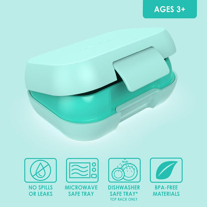 Bentgo Kids Snack - 2 Compartment Leak-Proof Bento Box Container for Snacks and Small Meals, Easy-Open Latch, Dishwasher Safe, BPA-Free for School, Daycare, & Sports - Ideal for Ages 3+ (Gray)