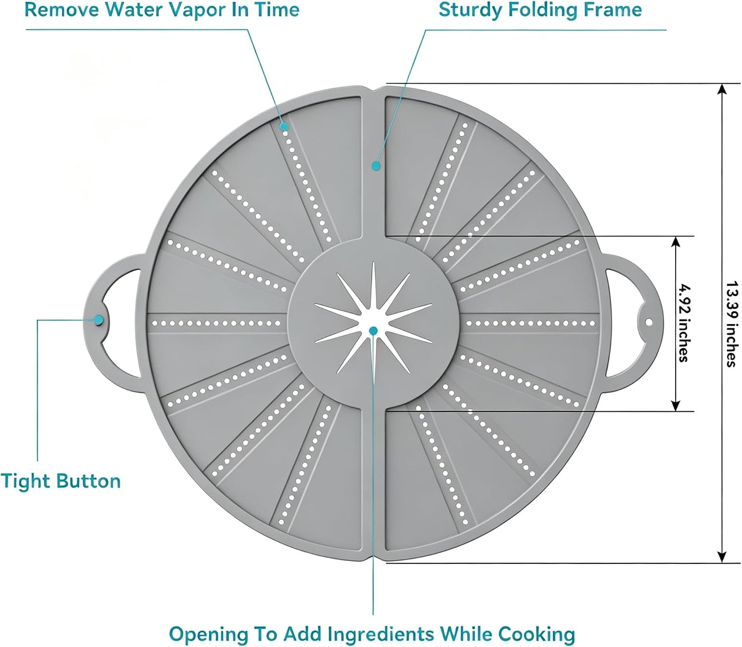 Silicone Splatter Screen for Frying Pan, Foldable Splash Guard, Multi-Use Grease Splatter Guard,Heat-Resistant Trivet Mat, 12" Non-Stick Oil Splatter Guard, Dishwasher Safe, BPA Free-red