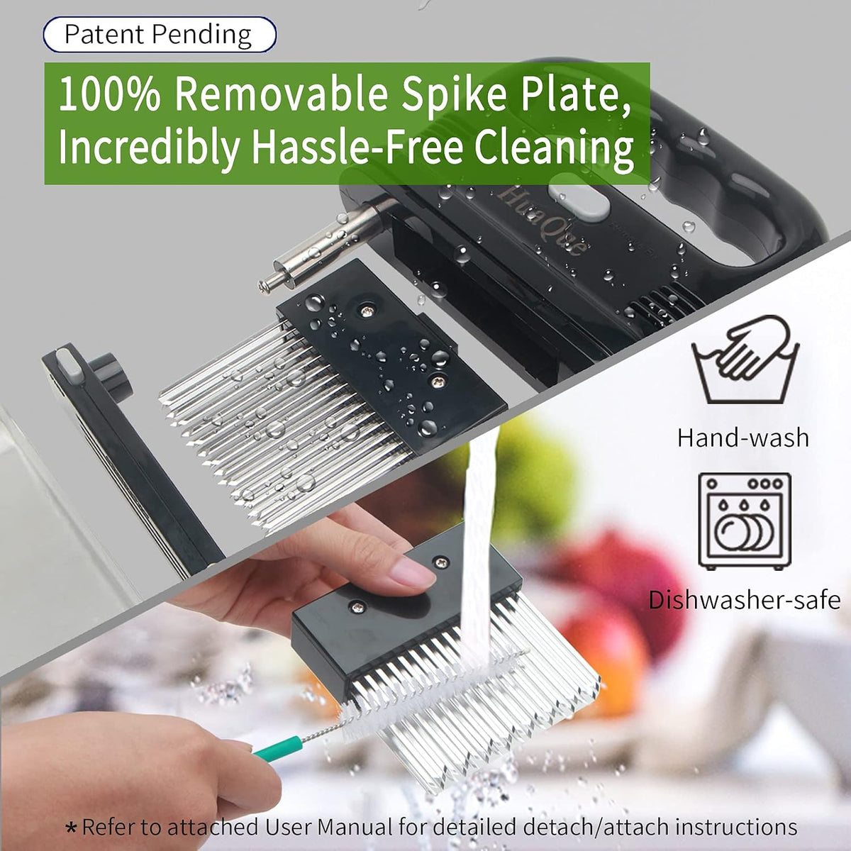 Meat Tenderizer, 48 Stainless Steel Needle Blade, Cleaning Brush and Safety Helmet, Used to Tenderize Steak, Chicken, Perfect for Family BBQs, Great Cooking Gift for Dad, Mom, Husband, Wife