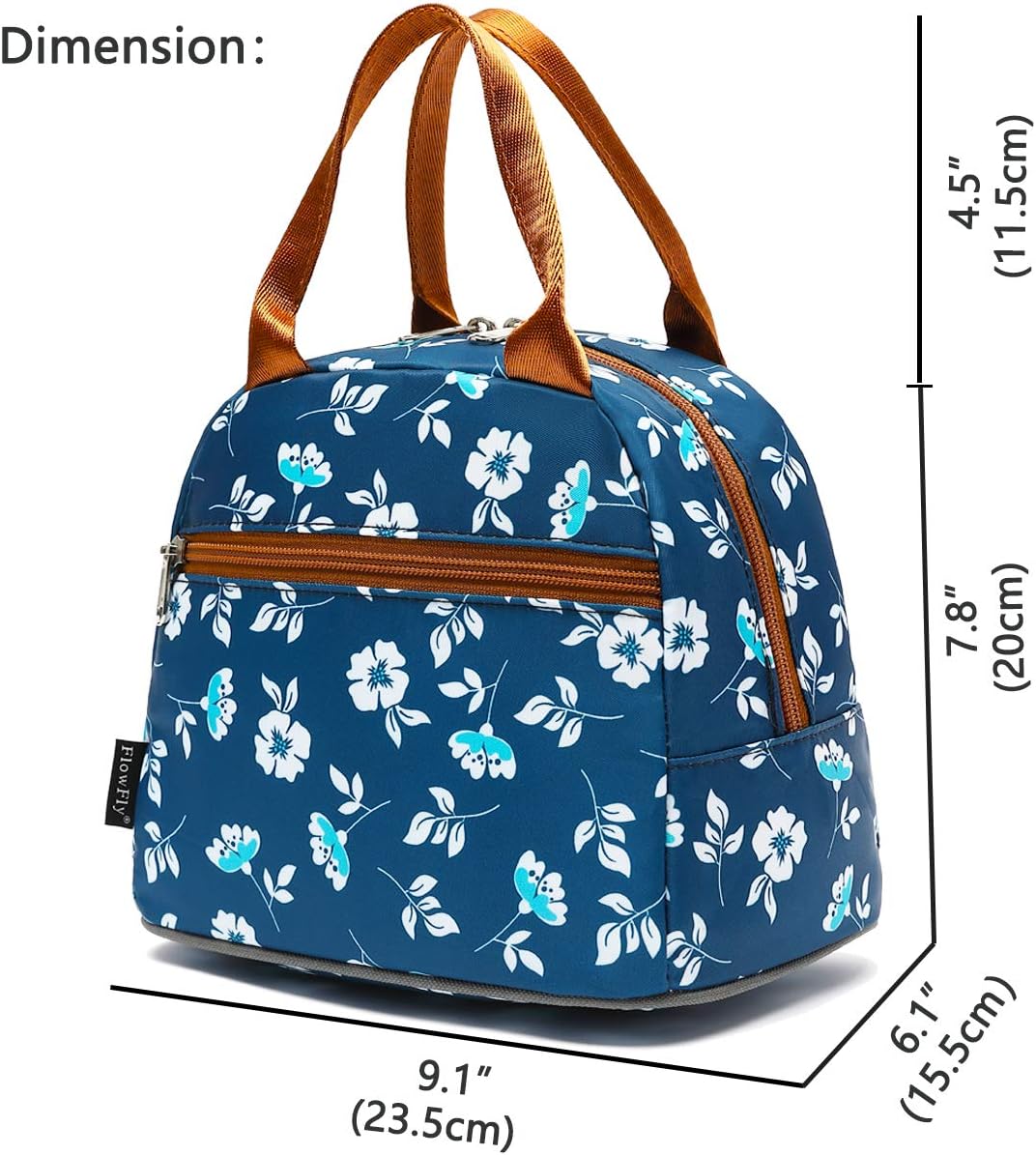 FlowFly Insulated Lunch Cooler Bag - Tote Bag Organizer for Women/Men, Black - Colors B