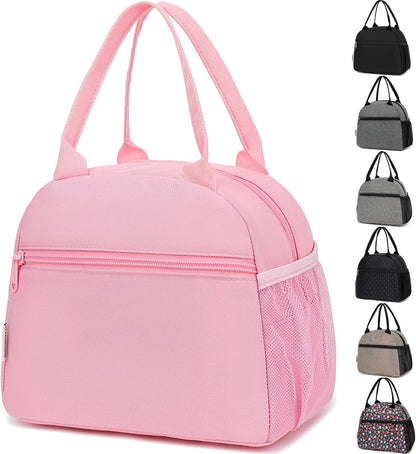 GYEUKHAM Lunch Bag Women, Lunch Box for Adult Men Kids Girls, Small Cute Lunchbox Tote Large Capacity Insulated Lunch Container Cooler for Work School Picnic Travel, Black White Stripes