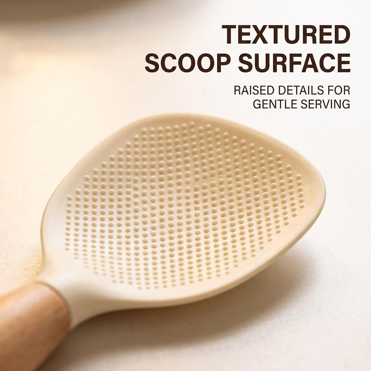 1Pc Standing Silicone Rice Spoon Paddle, Rice and Potato Servers,Household Rice Shovel Heat Resistant Anti-scalding Rice Scooper, Serving Spoons（White）