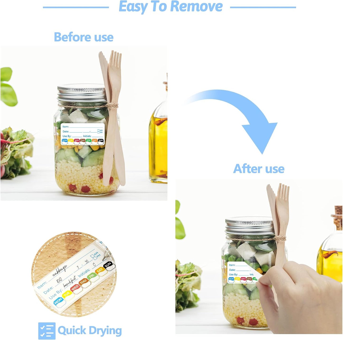 500 Pcs 1 inch X 2 inch Restaurant Quality Shelf Life Food Rotation Labels, Self-Adhesive Removable for Reusable Containers, Food Safety Date Sticker, Leftover Labels (1 * 2in-500pc-Yellow6)