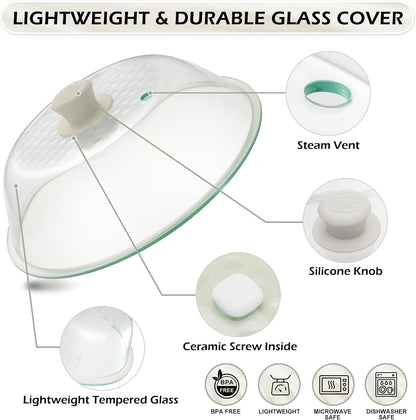 OEC Lighter Weight Tempered Glass Microwave Splatter Cover - 11.5 inch