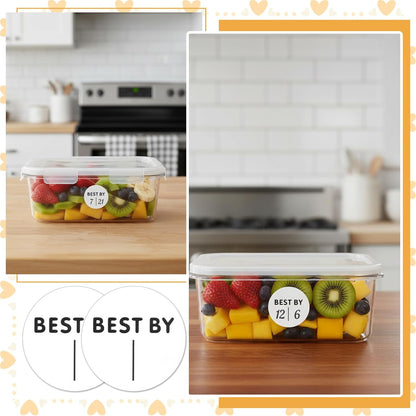 600pieces Expiration Date Stickers Day Dots Food Labels Dot Stickers 1 Inch Waterproof Spice Labels Sticker for Food Containers Storage Freezer Restaurant Foodsaver Service Prep, Best by Label