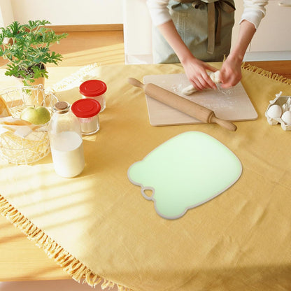 VICASKY Plastic Cutting Board for Kitchen Large Fruit and Vegetable Chopping Board Jelly Green Non-slip Food Prep Mat for Home Use