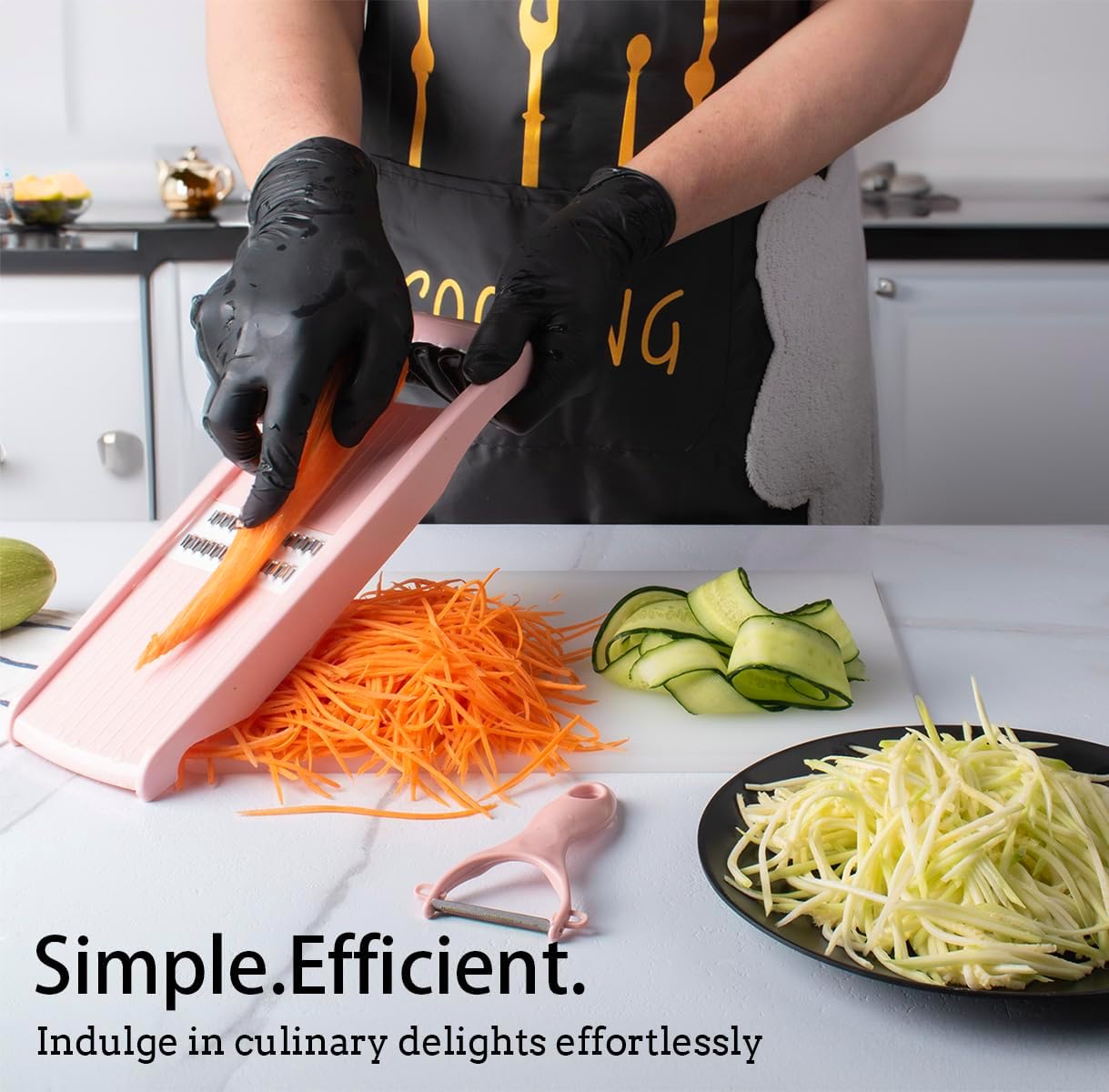 NACOLUS 5 in 1 Mandoline Slicer Vegetable Slicer Mandolin Multi Blade Potato Veggie Slicer Vegetable Cutter Julienne Shredder Potato Slicer Green