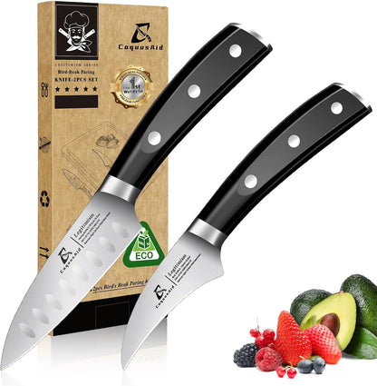 CoquusAid 5 inch Kitchen Utility Knife, Serrated Blade Tomato Knife