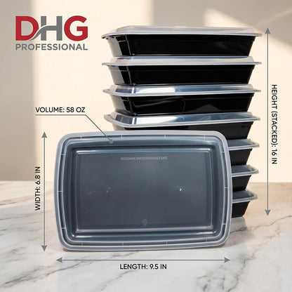 50 sets Rectangle 58oz Meal Prep Containers with lids Microwavable Food Container Plastic BPA Free Rectangle