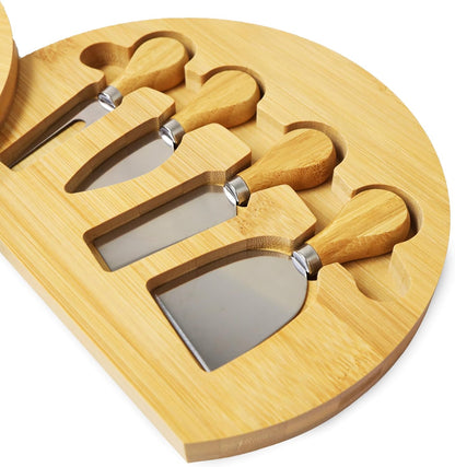 Bamboo Cheese Board and Charcuterie Boards Set & Serving Tray