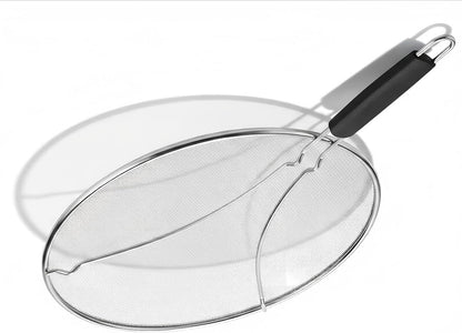 Splatter Screen for Frying Pan 3-Piece Set - Stainless Steel Grease Splatter Guard (13", 11.4", 9.8") - Oil Splash Guard & Fine Mesh Cover for Cooking Bacon