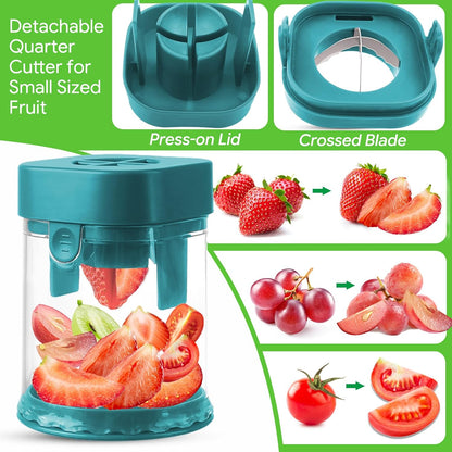 Small Fruit Cutter for Grape, Strawberry, Cherry Tomato (Red)