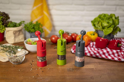 Kuhn Rikon Adjustable Ratchet Grinder with Ceramic Mechanism for Salt, Pepper and Spices, 8.5 x 2.25 inches, Black