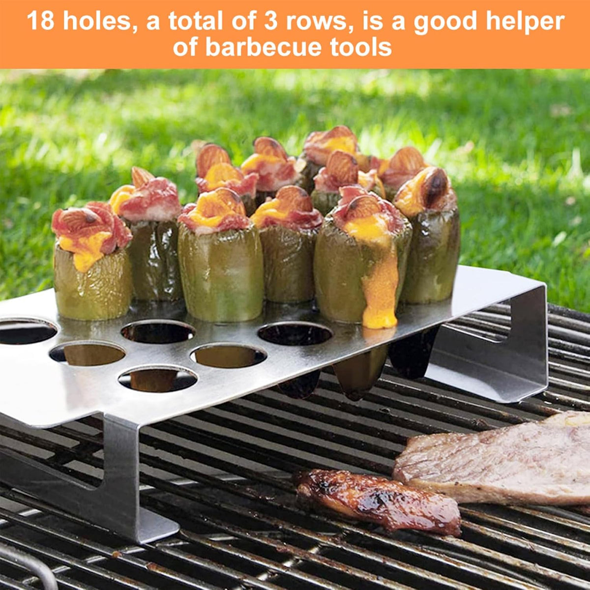 2pack Jalapeno Grill Rack with Handle and Chili Pepper Corer Tool