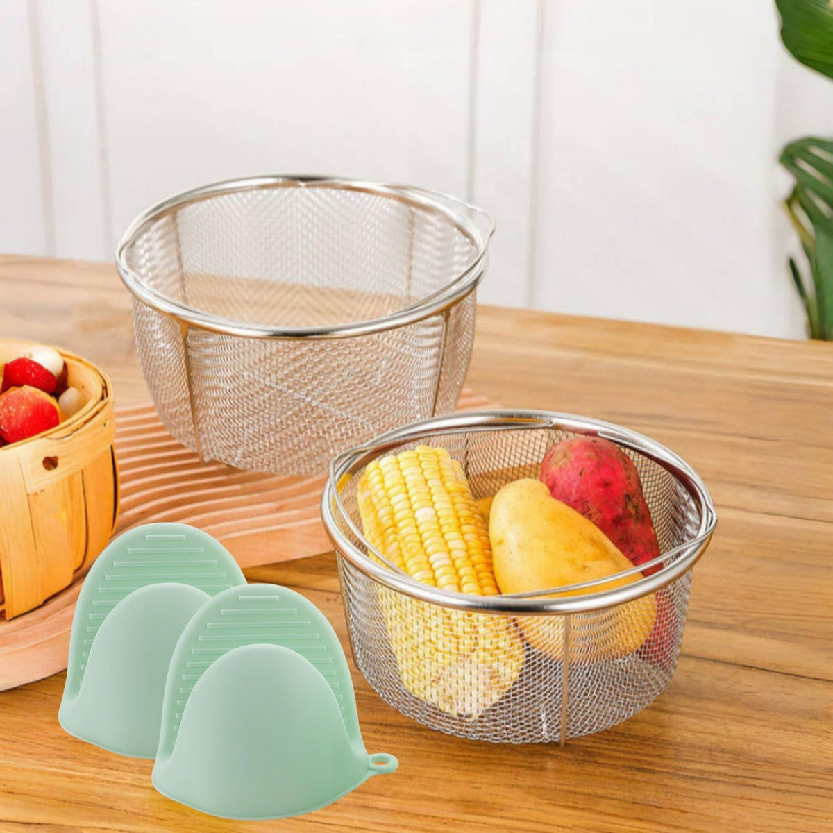 Stainless Steel Steamer Basket with Handle, Pressure Cooker Steamer Insert