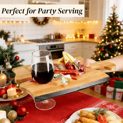 ZAVOOS 3 Pack Christmas Charcuterie Boards, Bamboo Apple Shaped Serving Board with Handle for Party, Large Cutting Board Set Christmas Serving Platters for Cheese, Pizza, Meat, Housewarming Gift