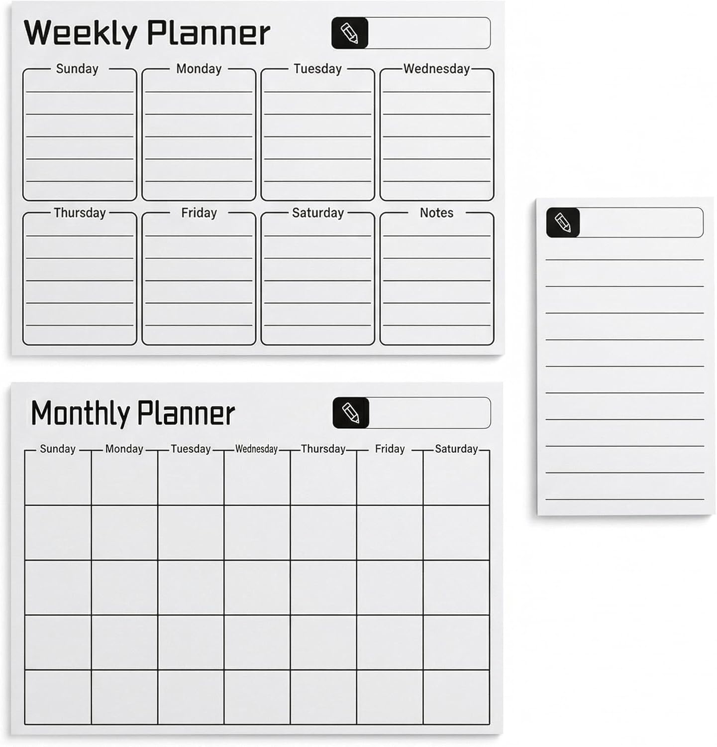 Magnetic Dry Erase Board for Fridge,16.7"x12" Reusable Whiteboard with Monthly, Weekly & Daily Planner Refrigerator Whiteboard for Home & Office Organization