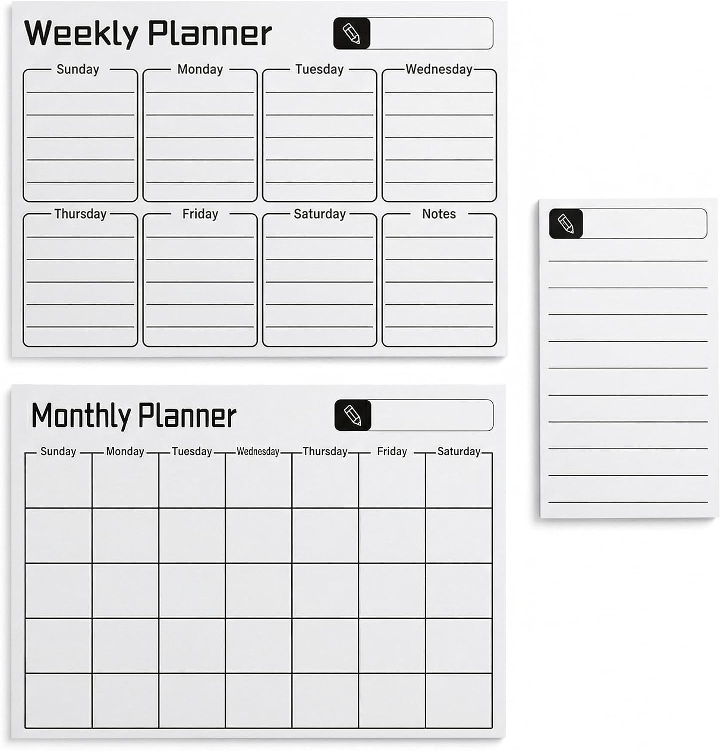 Magnetic Dry Erase Board for Fridge,16.7"x12" Reusable Whiteboard with Monthly, Weekly & Daily Planner Refrigerator Whiteboard for Home & Office Organization