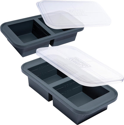 Souper Cubes 2 Cup Silicone Freezer Tray with Lid, Perfect for Storing Lasagna, Leftovers, Sauces, Portioned Meals and More, Silicone Freezer Mold for Meal Prepping - Blueberry - 1-Pack