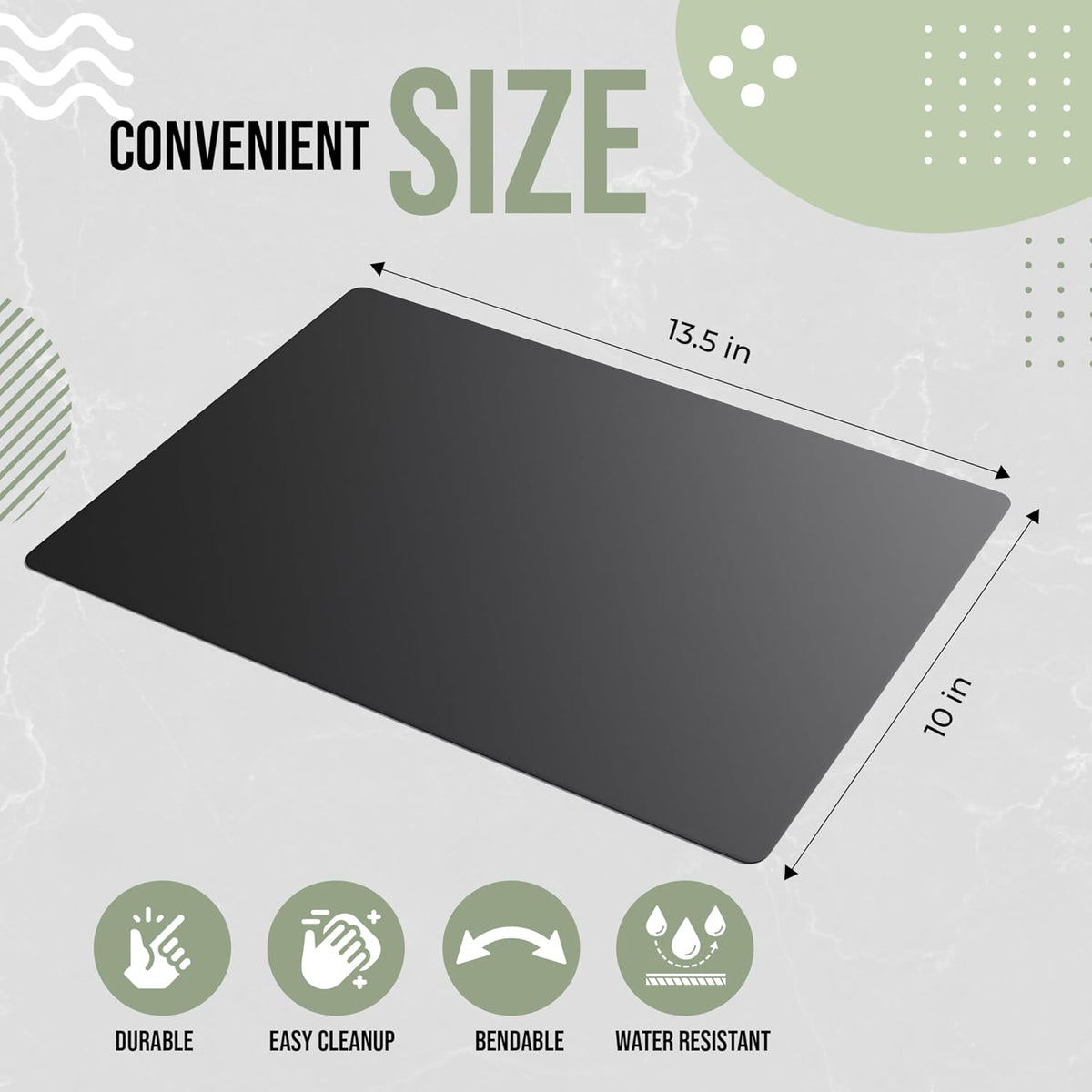 Crown Display Disposable Cutting Boards for Kitchen Black Cutting Board 10 Inch X 13.5 Inch Flexible Cutting Boards For Kitchen ~ Patent Pending ~ Recyclable Disposable Cutting Board Sheets