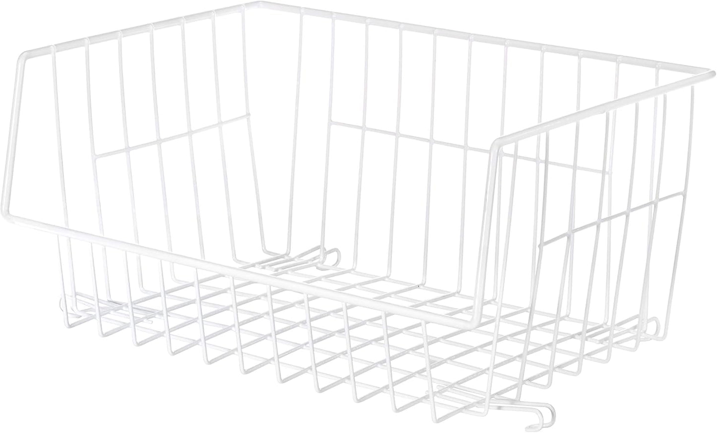 Whitmor Wire Stackable Basket, White