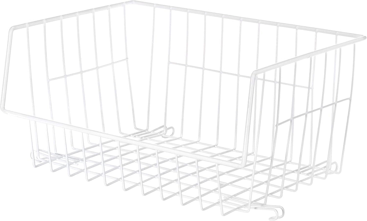 Whitmor Wire Stackable Basket, White