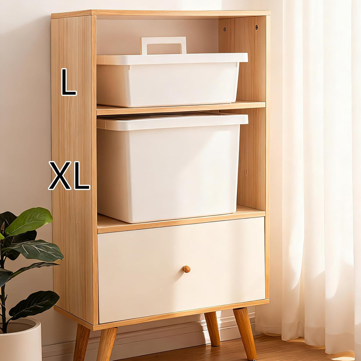 3 Extra Large Storage Bin with 4 Quiet 360° Swivel Casters - 55cm Heavy Duty Organizer with Snap-On Lid, Dust-Proof Moisture-Proof, Stackable Design for Living Room, Bedroom, Study