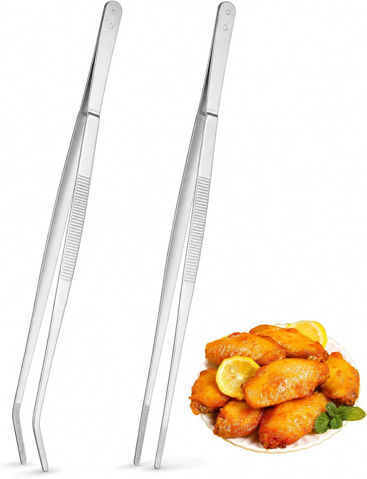 2 PCS Kitchen Tweezers for Cooking, 12" Cooking Tweezers Stainless Steel