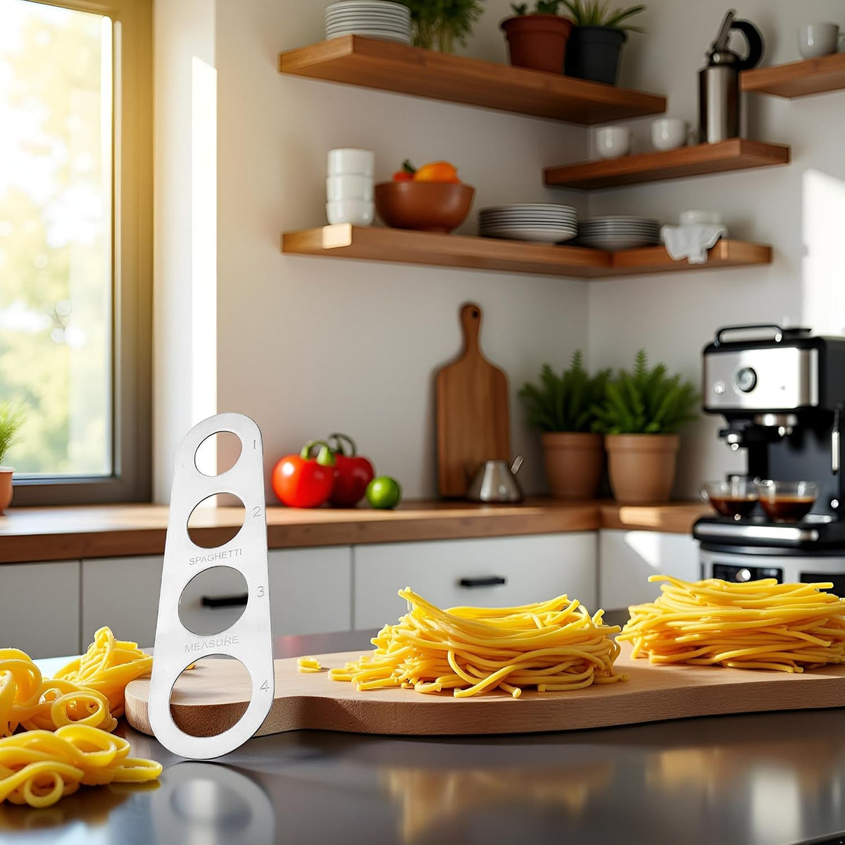 Silvery Spaghetti Measurer, Stainless Steel Spaghetti Measurer Measuring Tool Pasta Portion Control Gadgets Portion Cooking Tool for Pasta and Noodles Creative, Cook's Tool and Gadget Sets