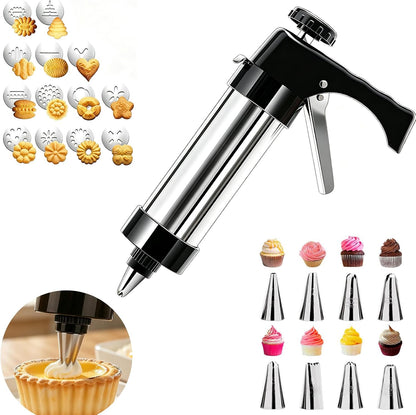 Cookie Press Gun Kit- Stainless Steel Cookie Shooter