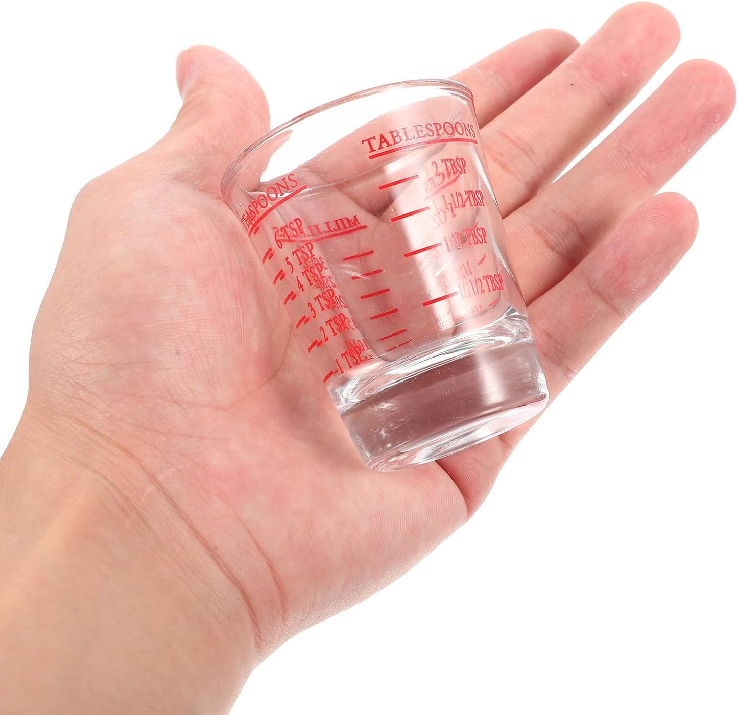 Tofficu Glass Measuring Cups with Scale 30ml Small Marked Coffee and Milk Beaker Set 3 Pieces Household Bakery Supplies for Kitchen Use