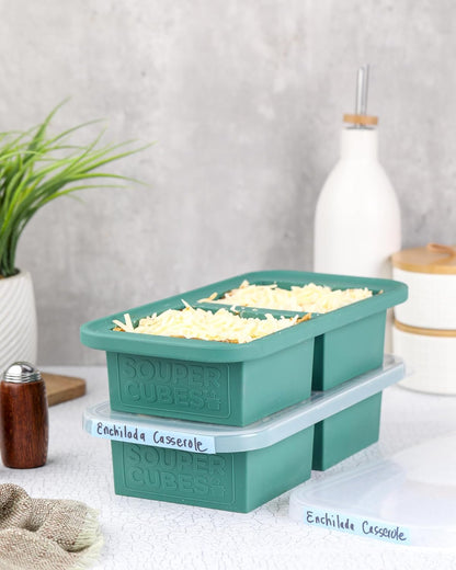 Souper Cubes 2 Cup Silicone Freezer Tray with Lid, Perfect for Storing Lasagna, Leftovers, Sauces, Portioned Meals and More, Silicone Freezer Mold for Meal Prepping - Blueberry - 1-Pack