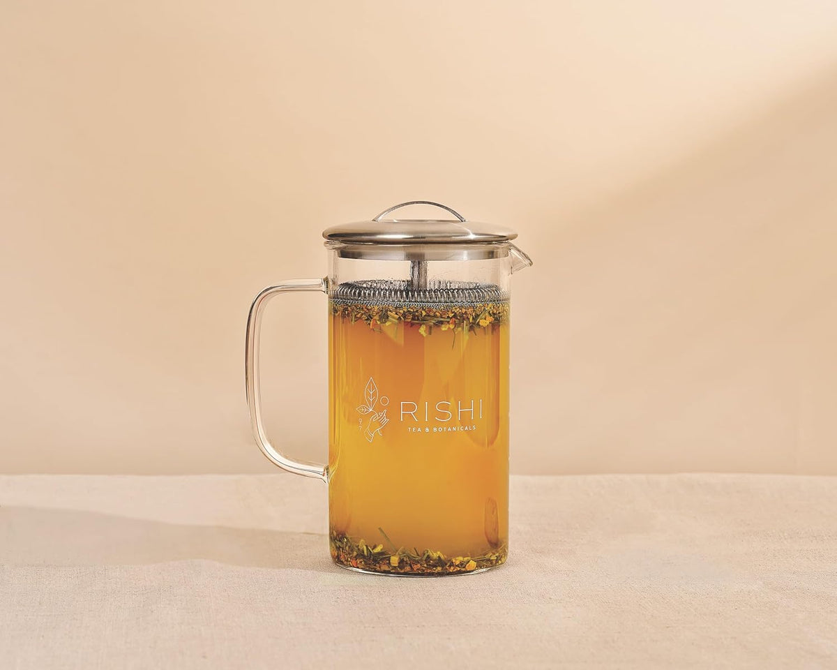 Rishi Tea Simple Brew Teapot for Loose Tea, Borosilicate Glass, 400ml