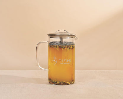 Rishi Tea Simple Brew Teapot for Loose Tea, Borosilicate Glass, 400ml